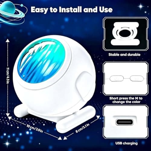 Northern Lights Projector, Aurora Projector - Birthday Gifts for Women, Gifts for Teenage Girls, Boy, Galaxy Projector for Bedroom - Thumbnail 6