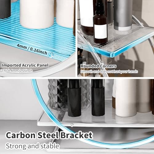 YIWANFW Makeup Perfume Organizer, Sliver 2-Tier Bathroom Counter Organizer - Thumbnail 4