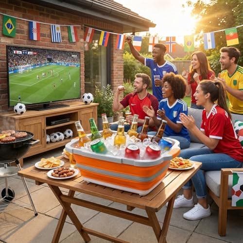 Collapsible BBQ Prep Tub with Cutting Board & Lid, Folding Food Container BPA-Free Heavy-Duty, Dishwasher Safe, Upgraded Drain Hole - for Camping, Grilling Outdoor Cooking (Orange, X-Large) - Thumbnail 2