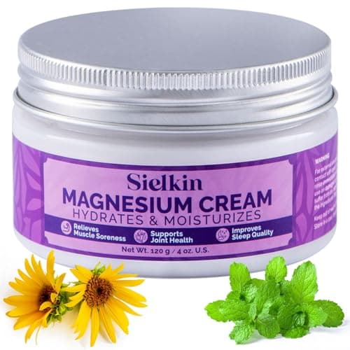 Sielkin Magnesium Body Lotion with Arnica & Centella – Fast-Absorbing Moisturizing Cream for Night Routine & Daily Comfort, Lightweight Body Butter for Legs, Arms & Feet, 4 oz - Image 1