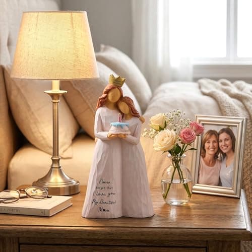 Kohehe Mom Birthday Gifts, Meaningful Birthday Gifts for Mom from Daughter, 5.5” Handmade Resin Mother Daughter Figurine, Unique Mother Birthdays Gift Ideas - Thumbnail 2