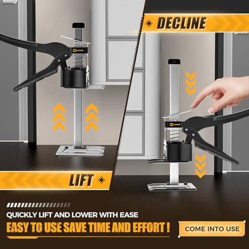Mtnte Labor Saving Arm Jack Handle 12 in Furniture Jack Drywall Lift for Wall Tile Locator, Multi Function Height Adjustment, Door Panel, Lever Arm Tool Board Weight 330lb, Lift Range 6.7In - Thumbnail 5