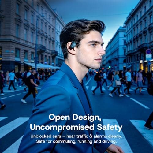 Yeforu Over Open Ear Earbuds Wireless Bluetooth Open Ear Headphones Air Conduction Earbuds that Don't Go in Your Ear with Awareness of Surroundings with Over-Ear Hooks - Thumbnail 6