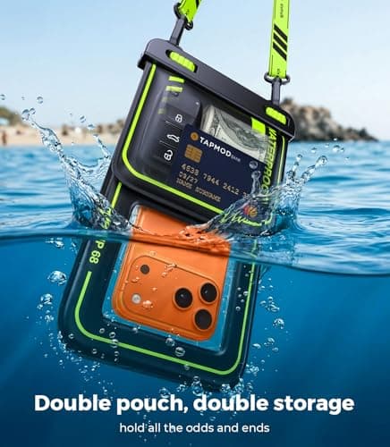Rorhxia [Enjoy Superior Waterproof Freedom] IP68 Waterproof Phone Pouch Double Space Floating Waterproof Phone Case with Lanyard Dry Bag for iPhone 17 Pro Max 16 15 S26 Travel Beach & Water Adventures - Thumbnail 2