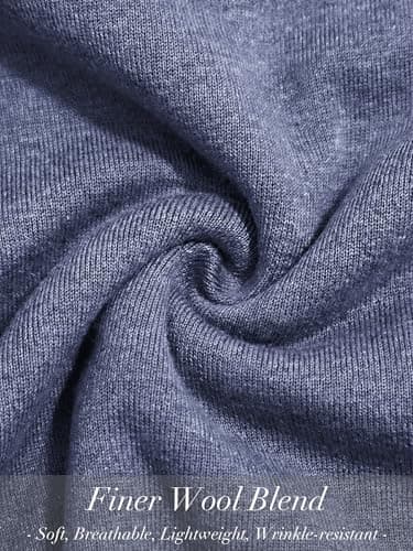 LaGracia Cashmere Sweaters for Women Crewneck Short Sleeve Basic Casual Lightweight Sweater Spring Top Haze Blue XL - Thumbnail 6