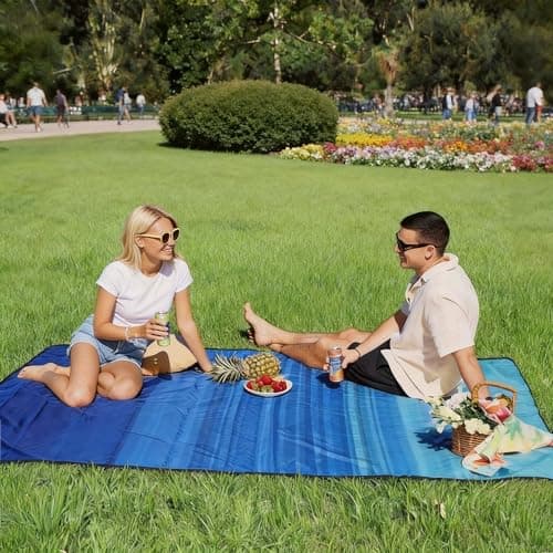 AISPARKY Pocket Beach Blanket Waterproof Sandproof Compact Picnic Mat with Sand Remover, Portable Outdoor Mat for Camping Hiking Travel Festival - Thumbnail 6