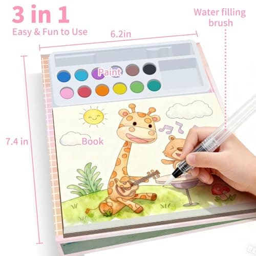Kalysky Paint with Water Books for Kids Ages 4-8, Mess Free Water Color Painting Set for Toddlers, Travel-Friendly & Birthday Gift - Thumbnail 2
