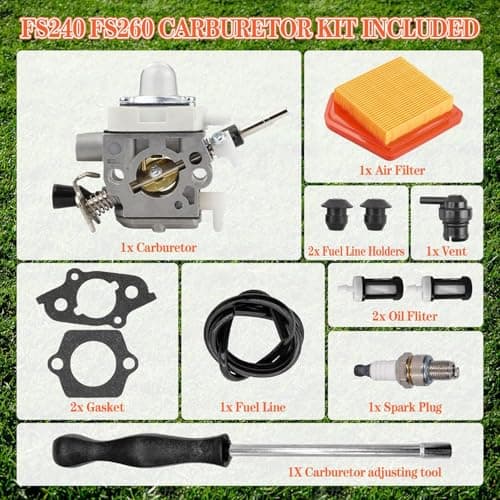 4147-120-0625 FS240 Carburetor Kit fit for Stihl FS240R FS240RC FS260 FS260R FS260RC FS340 FS360 FS410 Trimmer Brushcutter Replace 4147 120 0625 41471200625 with 4147 141 0300 - Thumbnail 6