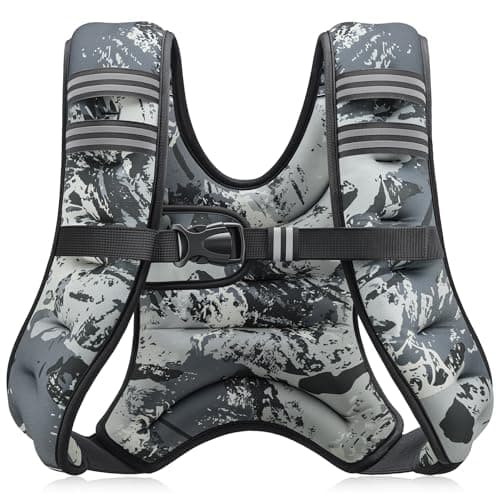 ZELUS Weighted Vest, 6lb/8lb/12lb/16lb/20lb/25lb/30lb Weight Vest for Men Women with Storage Pocket & Reflective Strips for Workout Strength Training Running Muscle Building, Urban Gray Camo (8 lb)