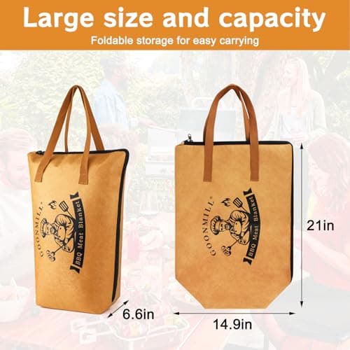 GOONMILL BBQ Blanket for Resting Meat, BBQ Brisket Blanket Meat Resting Bag with Handle, Reusable Smoker Grilling Meat Insulated Resting Bag, BBQ Accessories for Large Brisket/Beef/Turkey 21in - Thumbnail 6