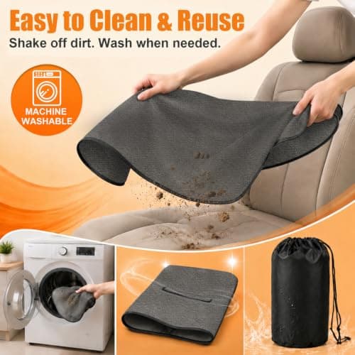 KIGEMOS Back Seat Cover, Waterproof Non-Slip Bench Seat Protector for Cars - Thumbnail 6