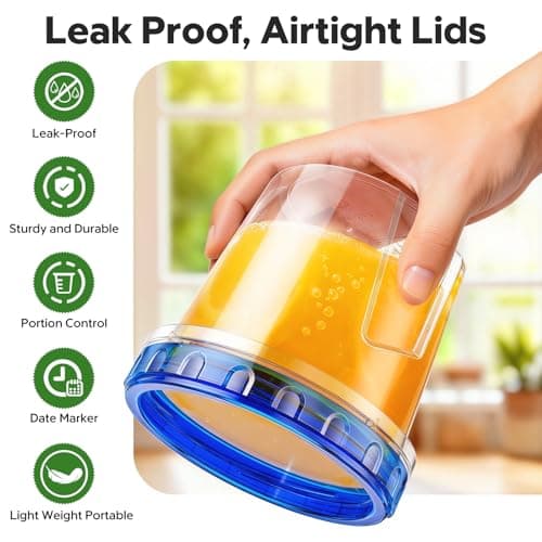 HOMETALL Freezer Storage Containers, [6 Pack- 33/24/17 OZ] Airtight Plastic Food Storage Containers with Twist Top Lids, Soup, Meal Prep Containers | BPA Free | Stackable | Leakproof | Microwave Safe - Thumbnail 3