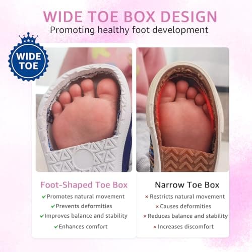 STQ KIDS Wide Toe Box Toddler Barefoot Shoes Girls Sneakers Lightweight Kid Tennis Shoes Non-Slip Zero Drop First Walking Shoe for School Sports Tie-Dye Pink Toddler Size 6 - Thumbnail 4