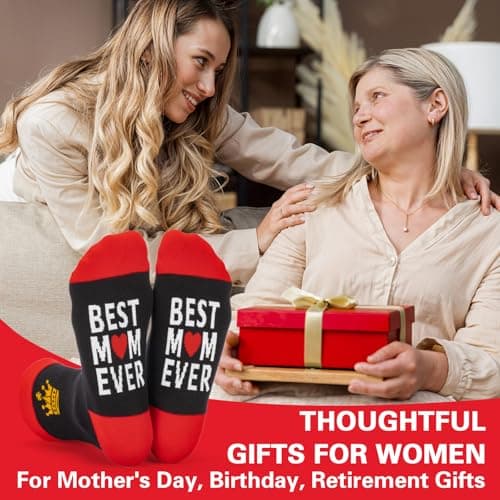 Dalycro Mother‘s Day Socks Gifts for Mom Grandma Women Funny Moms Socks Perfect for Birthday and Mother’s Day (US, Alpha, One Size, Regular, Regular, RedBlack) - Thumbnail 6