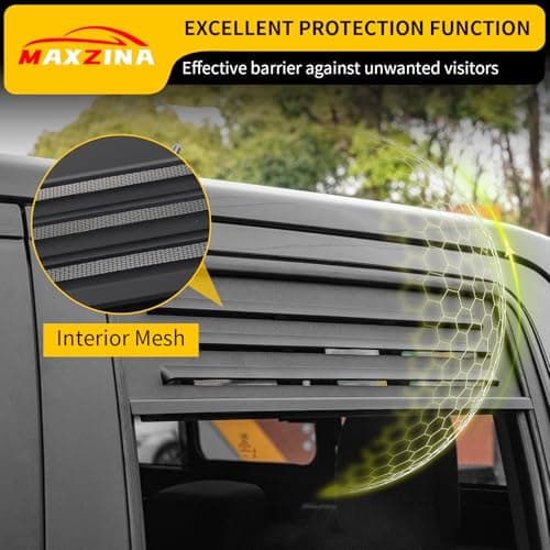 Maxzina Rear Window Vents Compatible with 2022-2025 Ford Maverick Window Covers with Mesh Net for 2024 Maverick Accessories - Thumbnail 4