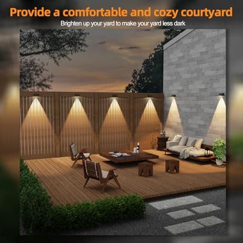ZCXLIGHT Solar Fence Lights,Fence Lights Solar Powered Waterproof IP65 Multicolor Led 12 Fixed Colors ＆RGB Color Changing for Pool, Deck, Patio, Porch, Stairs, Holiday-4pack - Thumbnail 3