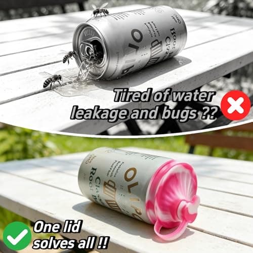 Dipesi 4 Pack Soda Can Lids with Straw,Silicone Soda Can Covers,Energy Drink Canning Lids,BPA-Free,Reusable Can Covers for soda,Coke,Beer,Juice,Fits Standard Cans - Thumbnail 3