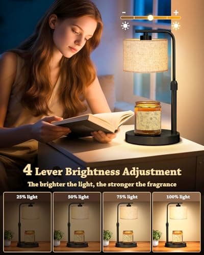 Candle Warmer Lamp with Timer Dimmer, Height Adjustable Electric Candle Lamp Warmer with 2 Bulbs, Birthday Gifts for Women Mom, Gift for Home Decor - Thumbnail 4