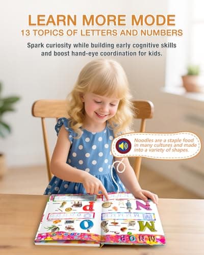 English Interactive Sound Book for Kid,Alphabet & Number Talking Book for Toddlers Age 3-5,Preschool ABC Learning Travel Toy for Boys Girls Birthday Gift 3 4 5 6 Year Old,Sensory Autism Toy,600+ Audio - Thumbnail 4