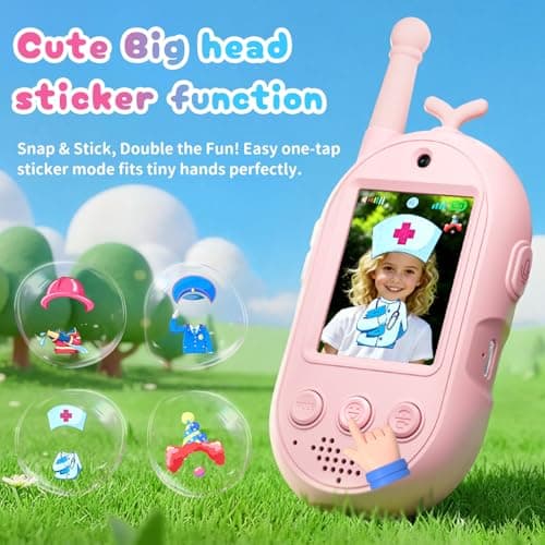 Upgraded Video Walkie Talkies for Kids, 2 Pack Rechargeable Voice/Video Call Kids Walkies Talkies, Toddler Toys for Indoor, Outside, Camping, Hiking, Gift for Boys and Girls Ages 3-12 (Pink/Pink) - Thumbnail 5