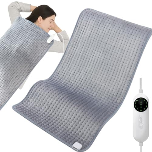 Extra Large Heating Pads for Back Pain Relief & Period Cramps,20"x40" King Size, with Upgraded 10 Temperature Controllers and 3 Timer Options,Machine Washable, Birthday Gifts for Women Men