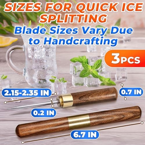 3Pcs Ice Pick Stainless Steel Home Bar Tools - Portable Kitchen Equipment Icepick for Ice Bartender Tools Break The Ice Metal Pick Set - Ice Picks for Breaking Ice Tool Countertop Bar Camping Tools - Thumbnail 2