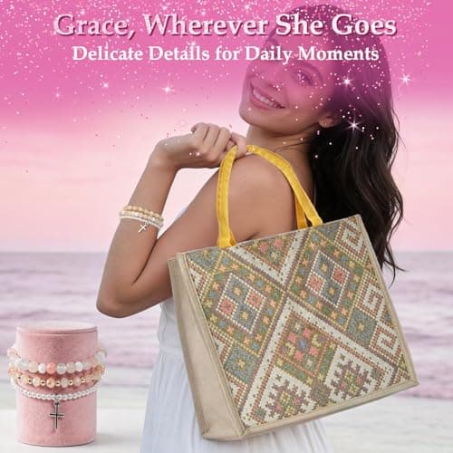 Bearhug Luxury Gift Box for Women - Elegant Wrap Poncho Shawl & Versatile Tote Bag Set - 12Pcs Premium Birthday Gifts for Mom, Thinking of You, Anniversary, Get Well Soon Unique Gift Basket - Thumbnail 3