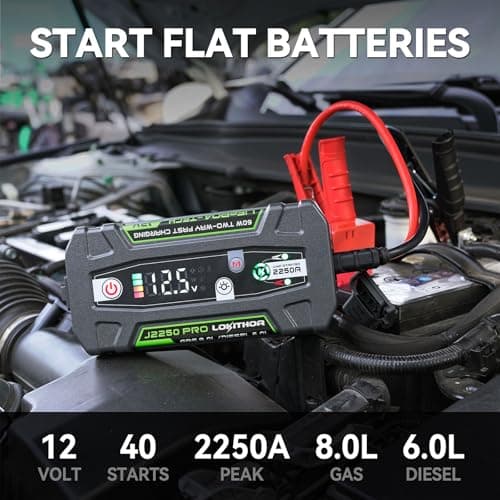 LOKITHOR J2250 PRO Jump Starter with ConnectMax, 2250A LiFePO4 Car Starter Battery for 8.0L Gas and 6.0L Diesel Engines, Jump Pack with 60W Two-Way Fast Charging, Super-Safe and 2000 Cycle Life - Thumbnail 2