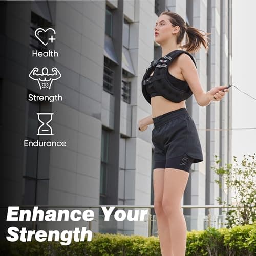 Weighted Vest for Men Women, No-Bounce 6LB 8LB 12LB 16LB 20LB 25LB 30LB Weights Vest with Adjustable Buckles & Reflective Stripes | Weight Vest for Walking Running Hiking Workout - Thumbnail 6