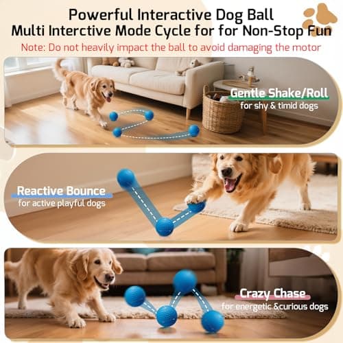SNOYWEN Smart Interactive Dog Toy, Automatic Moving Bouncing Rolling Ball, Food-Grade Rubber Material IPX7 Waterproof Active Ball for Medium and Large Dogs - Thumbnail 4