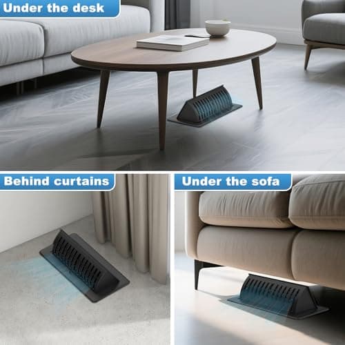 4x10 Floor Register with Vent Deflector, Adjustable Floor Vent Covers, Air Vent Deflector Includes Mounting Screws for Wall & Ceiling for Easy Install, 2 In 1 Vent Covers for Home Floor, Black, 2 Pack - Thumbnail 2