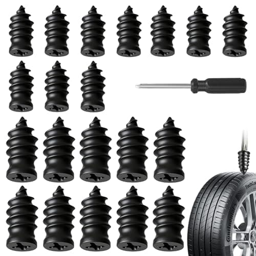 Loboout 20pcs Tire Repair Rubber Nail Kit, Tire Repair Screws Spiral Rubber with 2 Sizes, for Car Motorcycle Truck Tractor Self Sealing Rubbers Flat Vacuum Screw - Image 1