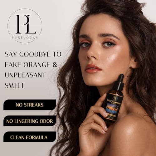 PURELOCKS Self Tanning Drops for Face and Body, Customizable Bronzing Drops to Add to Moisturizer or Lotion, Hydrating Sunless Fake Tan with Hyaluronic Acid and Aloe. 1.10 Fl Oz - Thumbnail 2