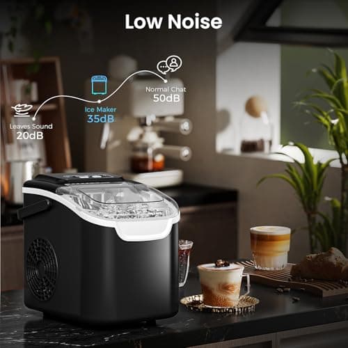 Antarctic Star Pro-Grade Countertop Ice Maker, 9 Cubes in 6 Mins, 26lbs/Day, Self-Cleaning, Ultra-Quiet for Home Bar, Kitchen, Office & Entertaining - Thumbnail 6