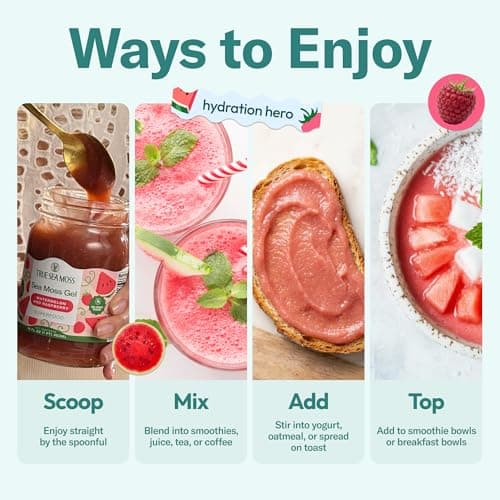 TrueSeaMoss Sea Moss Gel – Wildcrafted Seamoss with Fruits – Jams & Jellies – Watermelon/Raspberry, Pack of 1 (Labels may Vary) - Thumbnail 4