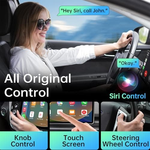 Aupelvno Wireless CarPlay Adapter for Apple iPhone, Convert Wired to Wireless CarPlay, 2025 Upgrade Mini Plug & Play No Latency CarPlay Dongle for iOS 10+ & Cars from 2019+ Dark Black - Thumbnail 2