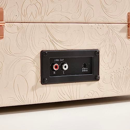 Arkrocket Coryphaeus Vinyl Record Player 3-Speed Bluetooth Input and Output Built-in Speakers with Magnetic Cartridge Auto Off (Flora Engraved) - Thumbnail 5