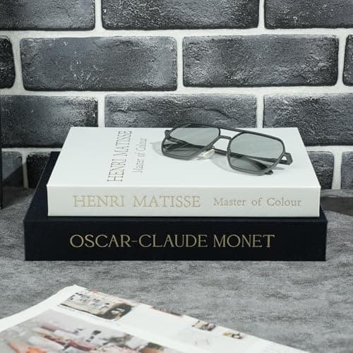 2 Pack Decorative Books Storage Boxes,Vintage Faux Books for Coffee Table,Bookshelf & Home Decor,Aesthetic Mini Book Set for Shelf Display & Keepsake Storage,Blue - Thumbnail 5