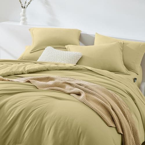 WRENSONGE King Comforter Set, 7 Pieces Hemp Soft Bed in a Bag King with Fitted Sheet, Flat Sheet, 2 Pillow Shams, and 2 Pillowcases- Warm Bedding Set for All Season - Thumbnail 3