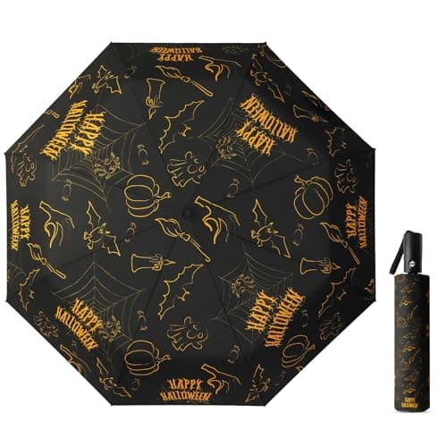 ECOBRELLA Collapsible Travel Umbrella Windproof - Auto Open Close Light Weight Backpack Umbrella Fun Gifts Gothic Decor Bats Umbrellas Adult Men - Image 1