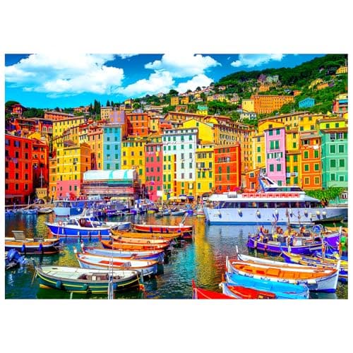 Italy Camogli Puzzles for Adults 1000 Pieces, Challenging Jigsaw Puzzles for Adults, Difficult Puzzle for Family Game Night, Recycled Paper Jigsaw Puzzle, Puzzle with Letters on Back - Image 1