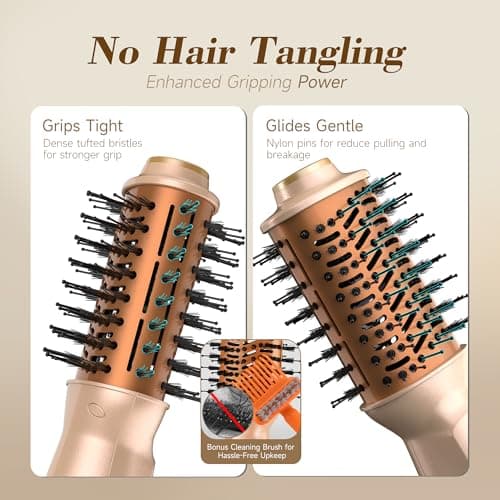 PRITECH Auto Dual Voltage Hair Dryer Brush for Travel,Ionic Hair Styler - Thumbnail 5