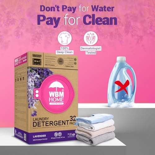 WBM 10-in-1 Laundry Detergent Pods, Fabric Softener with Lavender Extracts, High-Efficiency Laundry Pods with Powerful Stain Lifter Technology - 32 Count Bag - Thumbnail 6