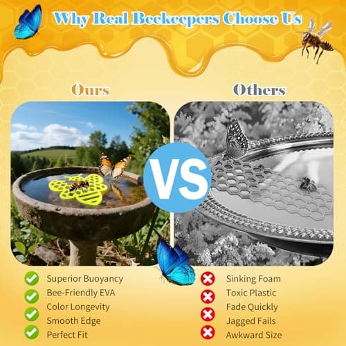 Floating Bee Island Watering Station - 5 Pack, Bee-Friendly EVA Foam, No Sinking, ​Drowning-Proof, Fade-Proof, Pre-Cut, Birdbath, Pools & Garden Hydration Solution for Pollinators (6.3 Inch) - Thumbnail 5