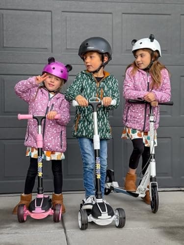 Nattork Kids Scooter for Age 3-5, Toddler Scooter with 4 Adjustable Height for Boys & Girls, Light Up 3-Wheels Foldable Kick Scoote, Lean to Steer, 120LB Weight Capacity Age 5-8 Black&White - Thumbnail 5