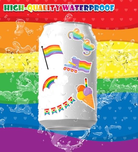 HSHFAMIIY Pride Stickers,100Pcs Pride Accessories, Rainbow Sticker for for Trans Bi Lesbian LGBTQ+ Gay Pride Stuff Accessories, Celebration Parades Home Decor Party Supplies Festivals - Thumbnail 4
