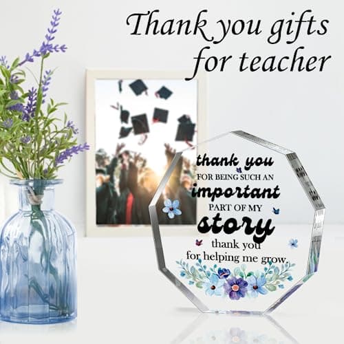 Valentines Day Teacher Gifts for Women Men Teachers Appreciation Week Thank You Gifts Birthday Christmas Thanksgiving Gifts for Boss Leader Coworker Manager Coach Mom Teacher Acrylic Signs Plaques - Thumbnail 2