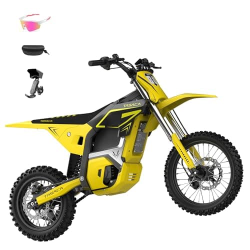 Tasaca V58 Electric Dirt Bike with 5500W Motor Up to 55 Mph, 276Nm Max Torque, 52V 30Ah Battery, UL Certified Off-Road Motorcycle for Teens & Adults, 260mm Long Travel Suspension, Yellow - Image 1