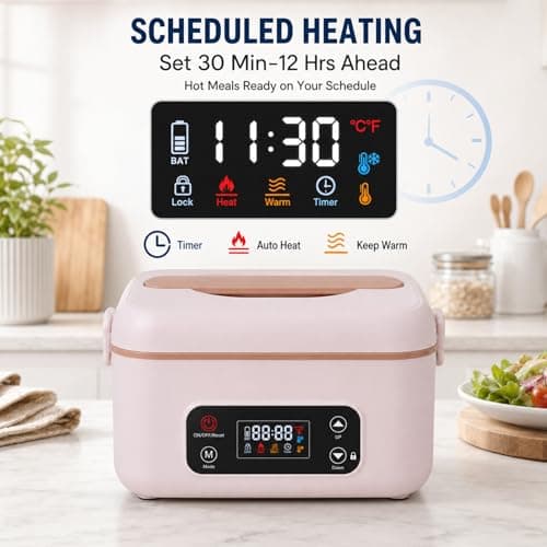 MISS BIG Heated Lunch Box for Adults, Electric Lunch Box for Men, White - Thumbnail 6