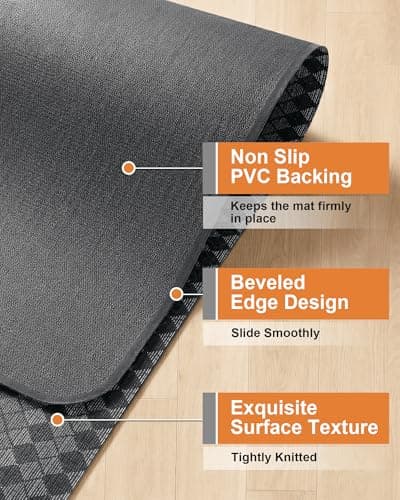 Carvapet Office Chair Mat for Hardwood Floor, 36x48 Inch Heavy Duty Floor Protector, Non Slip Desk Chair Mat for Rolling Computer Gaming Chairs, Easy to Clean Diamond Pattern - Thumbnail 5